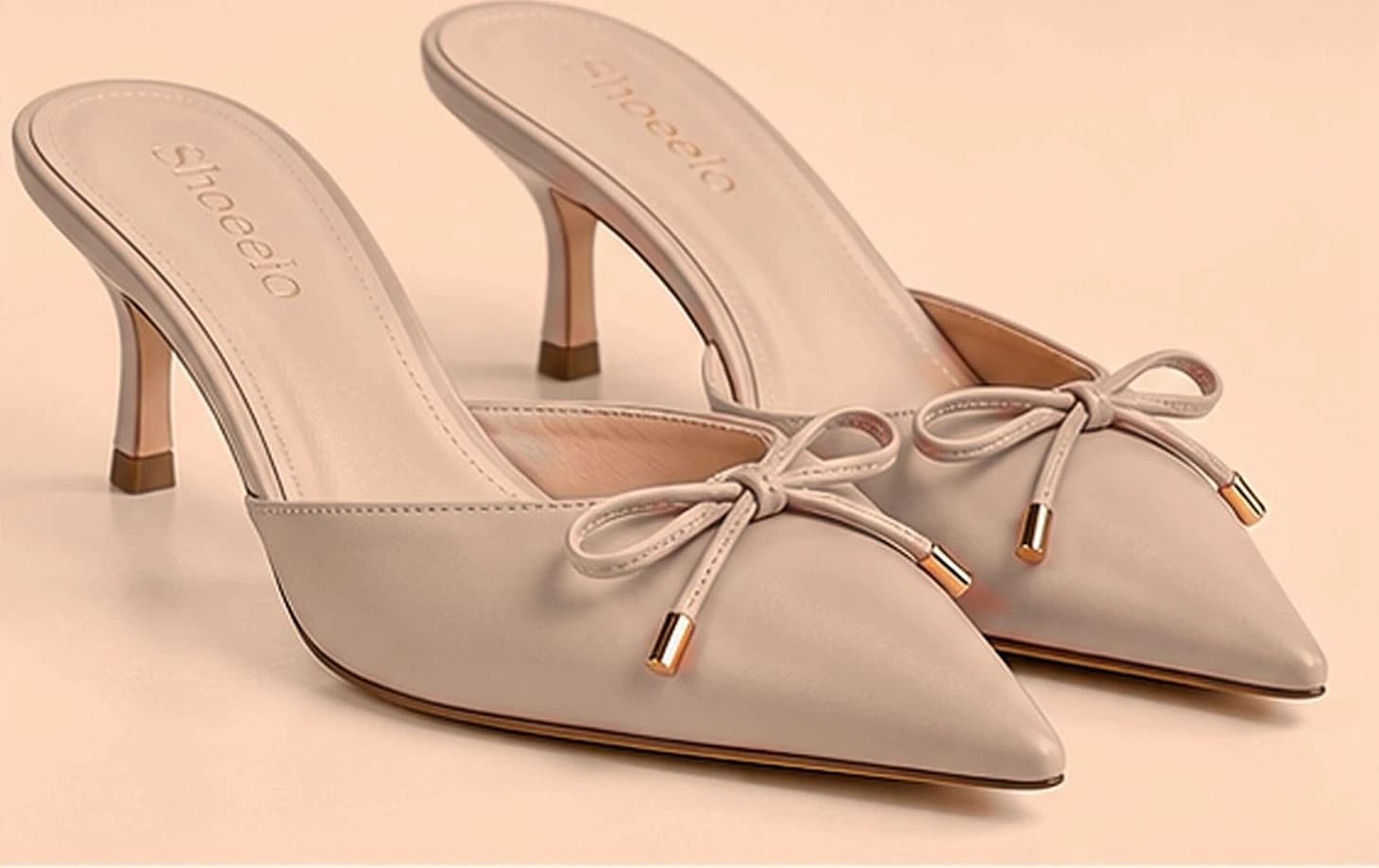 Celina Kitten Heel Mule in Nude