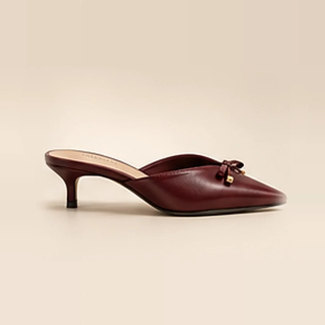 Celina Kitten Heel Mule, from the side