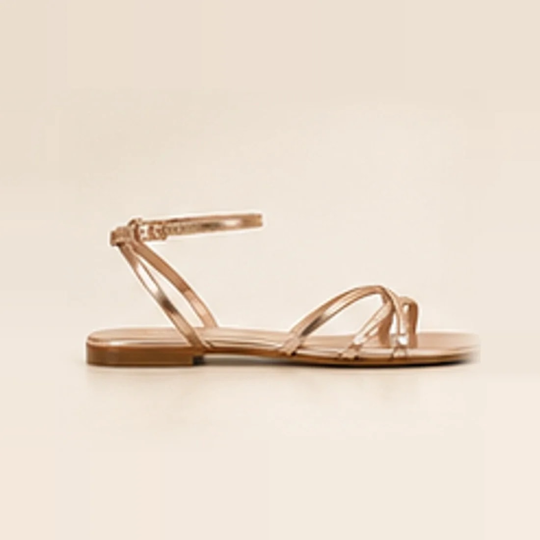 Riviera Strappy Flat Sandal, from the side