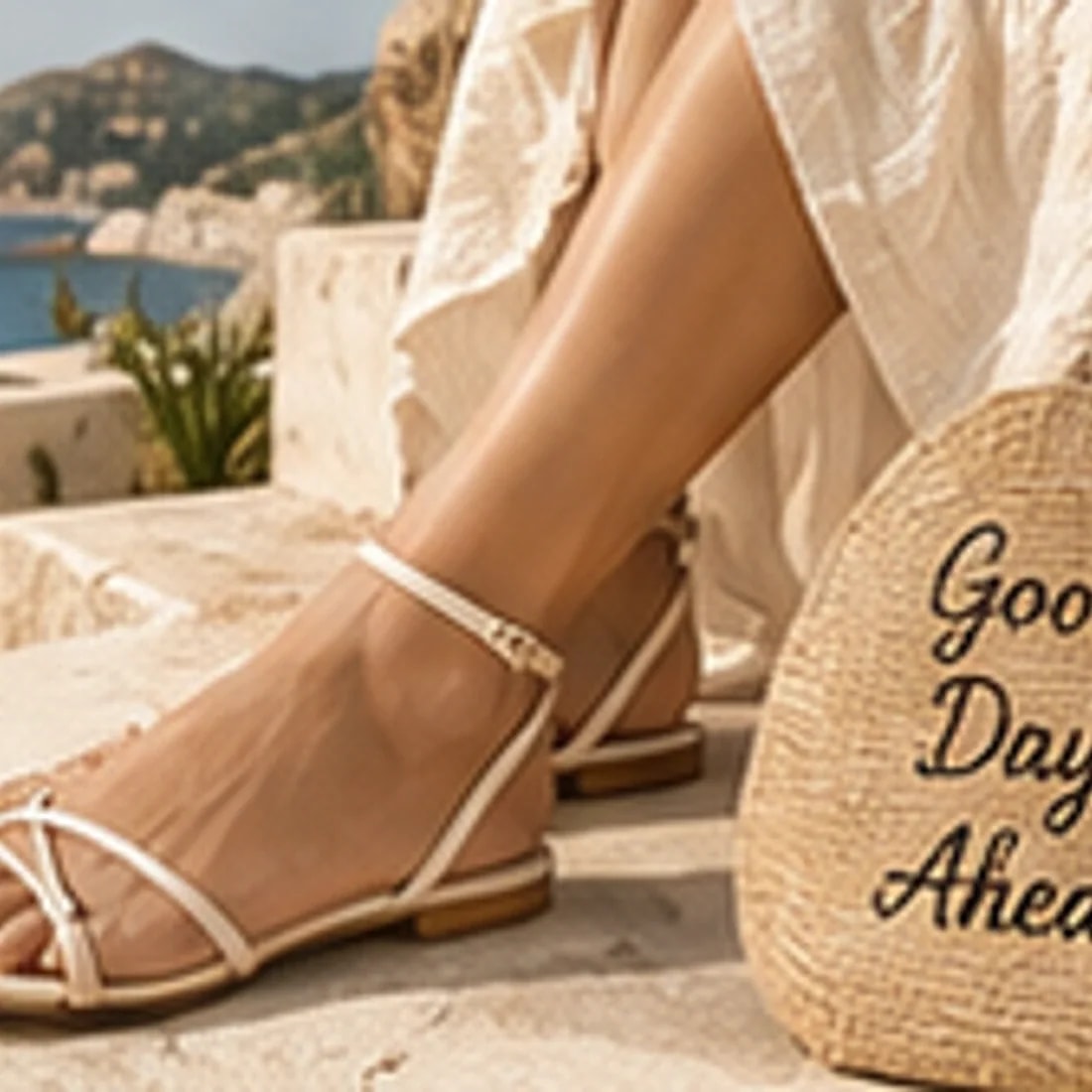 Riviera Strappy Flat Sandal — worn