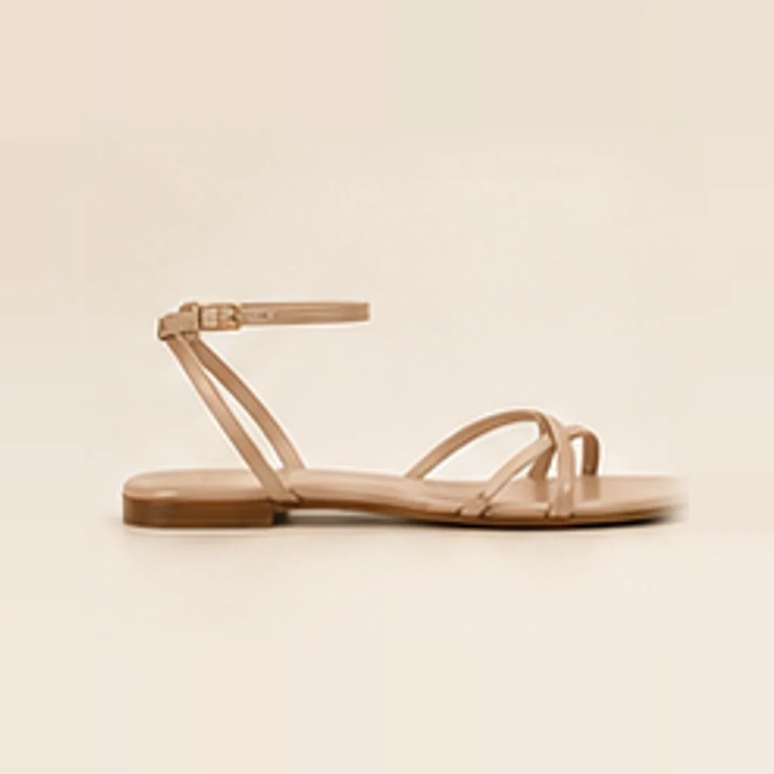 Riviera Strappy Flat Sandal, from the side
