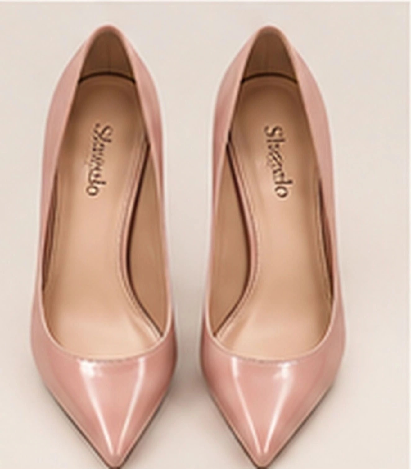 Valencia Block-Heel Pump in Blush, from above
