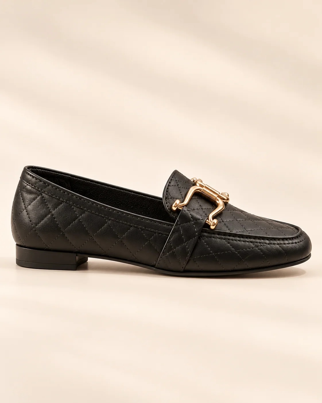 Sable Quilted Horsebit Loafer in Noir