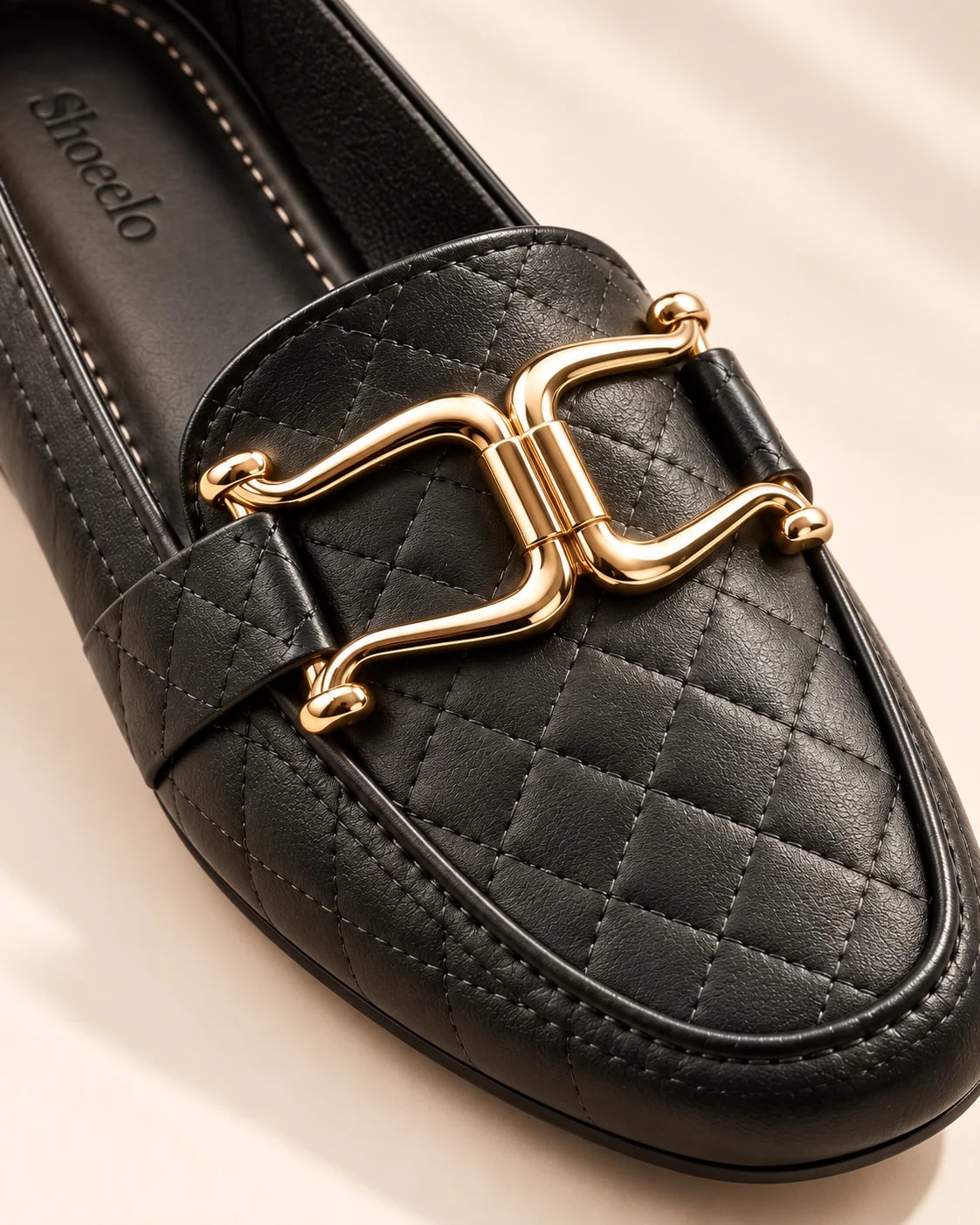 Sable Quilted Horsebit Loafer in Noir
