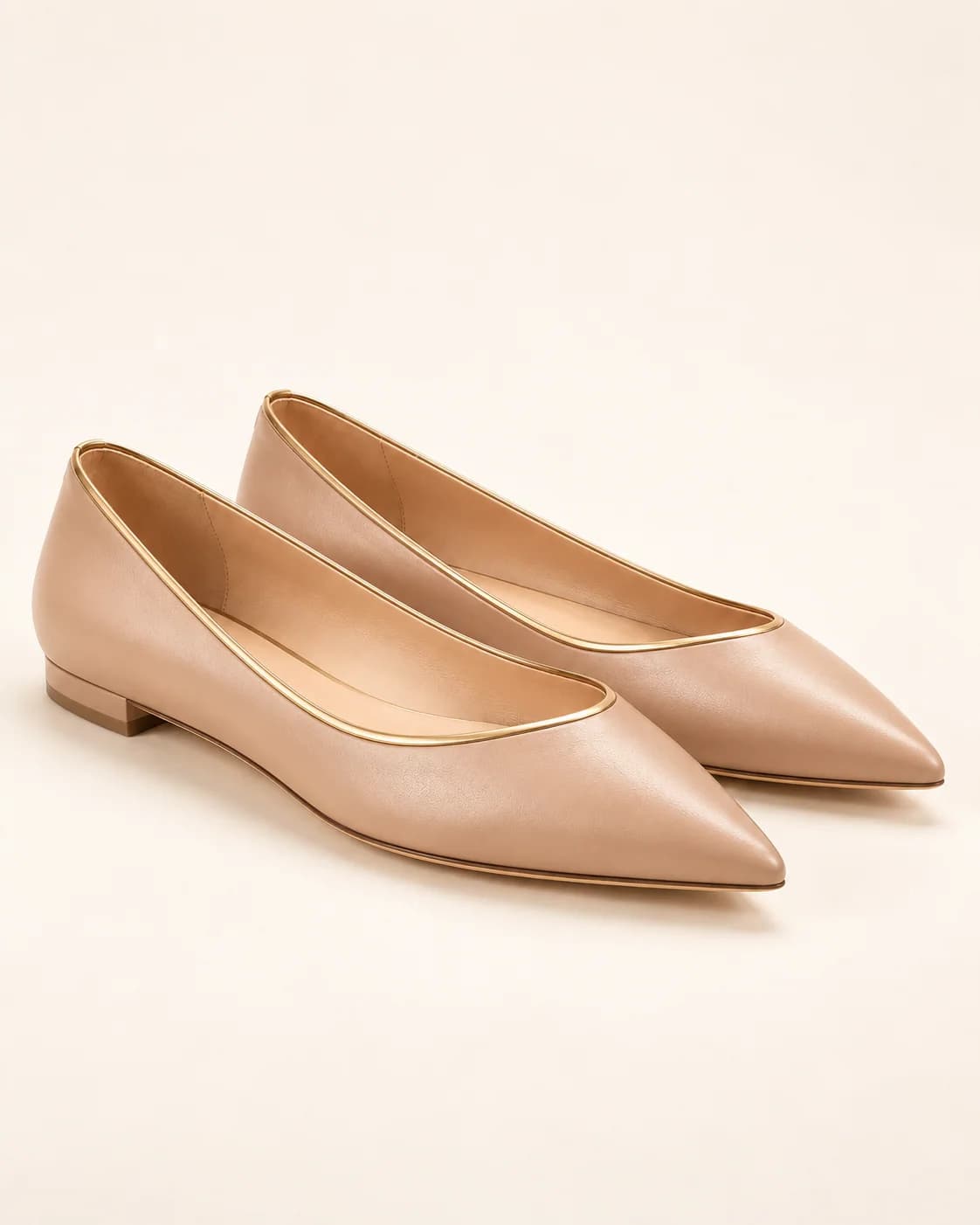 Noor Pointed Flat in Nude