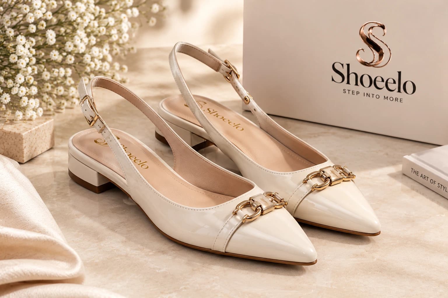 Aurelia Chain Slingback in Ivory